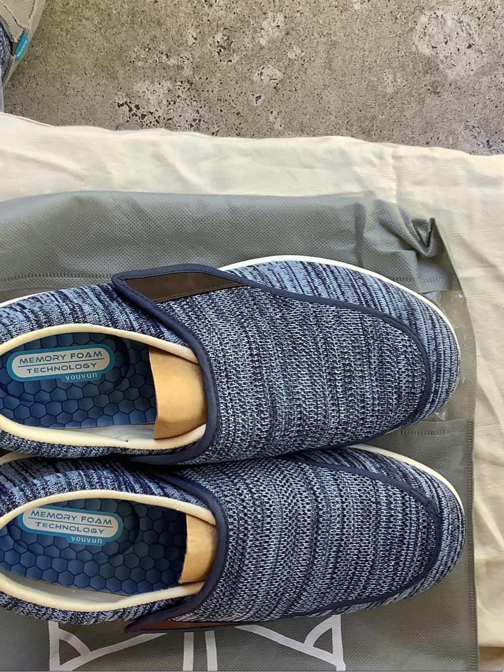 Comfort Knit Slip-On Loafers in Navy Blue with Memory Foam